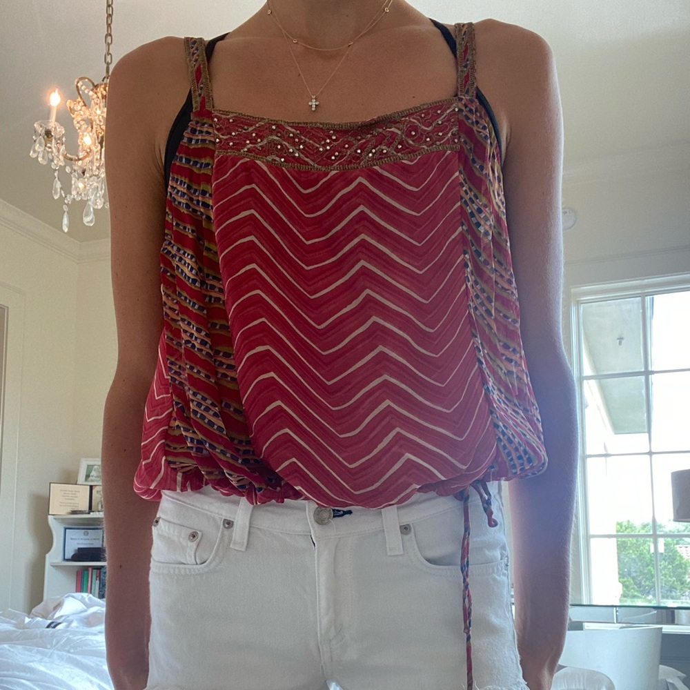 gauzy colorful blouse